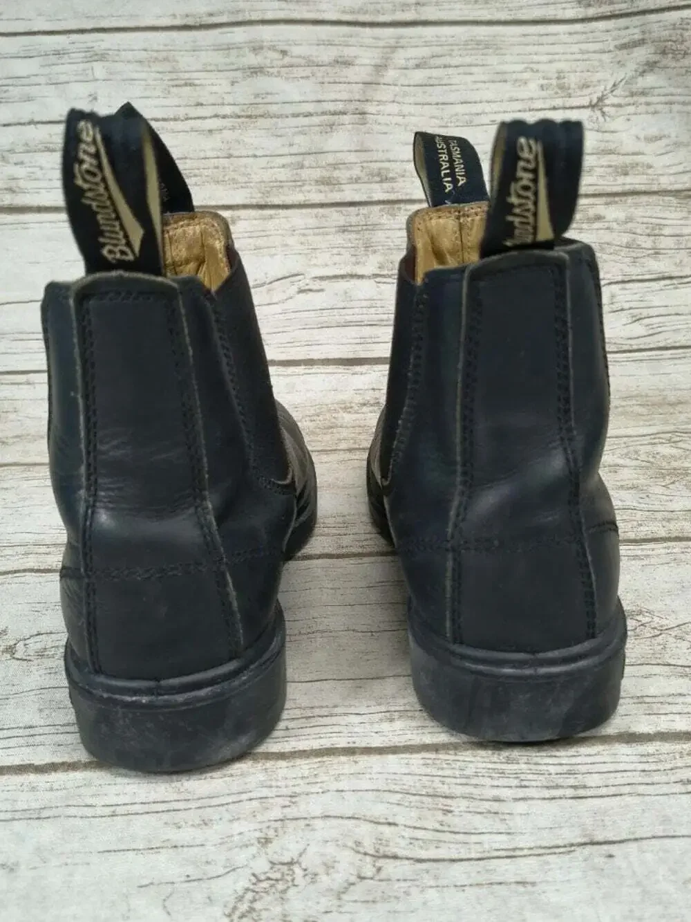 Blundstone Black Leather Chelsea Ankle Boots AU 5.5 US Women 8 Men 6.5 Slip On